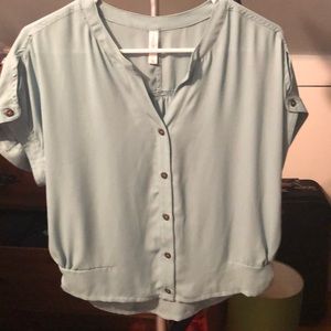 Mint top with buttons